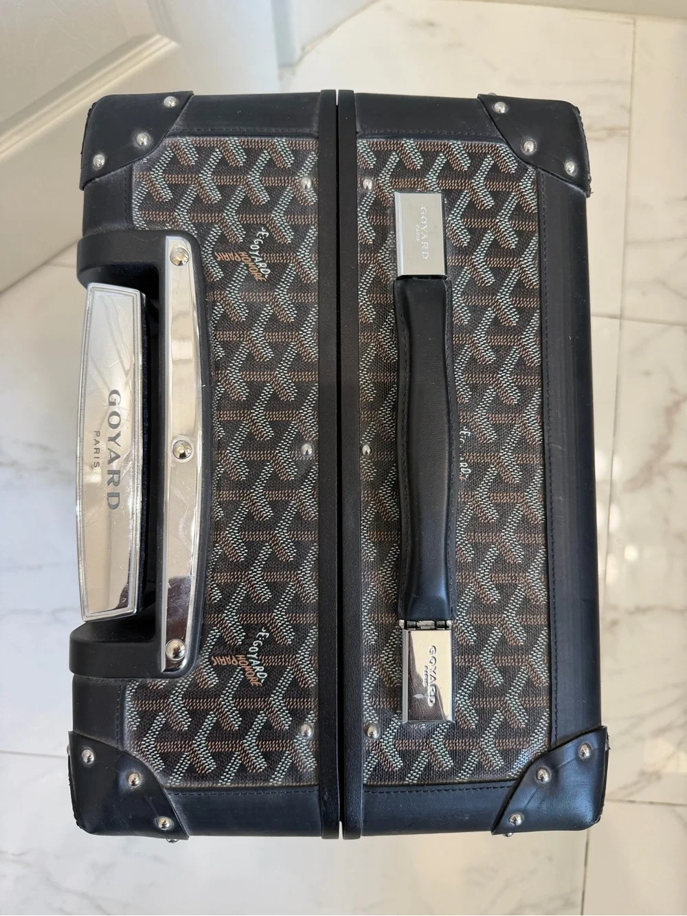 Goyard Bourget Carry-On Roller in Black and Brown